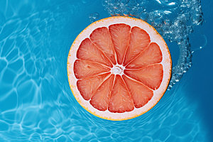 水中柑橘夏天柠檬摄影图