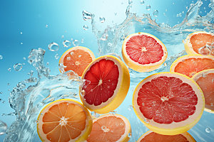 水中柑橘水果高清摄影图