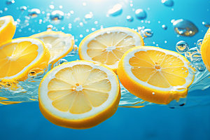水中柑橘清新清凉摄影图