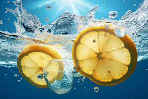 水中柑橘高清水果摄影图