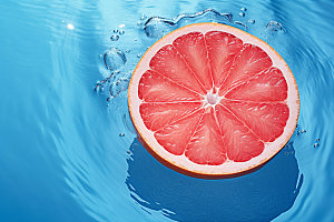 水中柑橘水果夏天摄影图