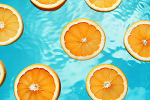 水中柑橘水果创意摄影图