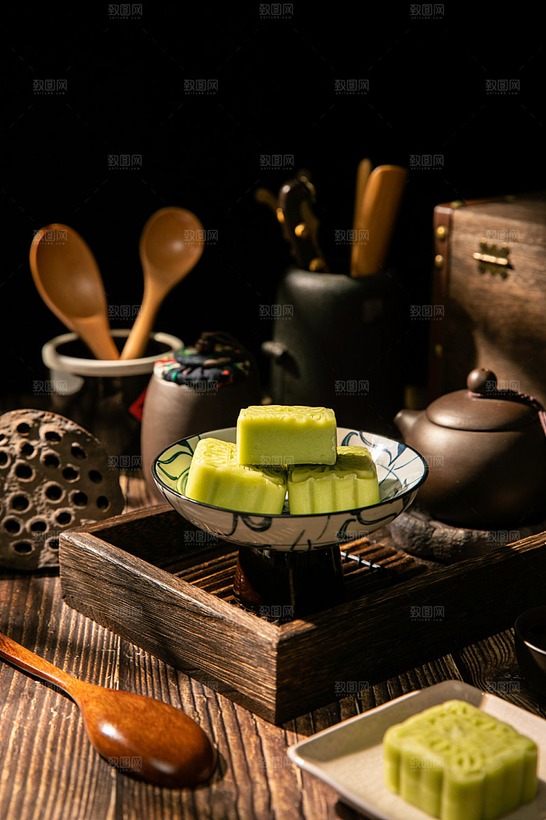 中式糕点甜点美食摄影图