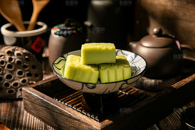 中式糕点美食点心摄影图