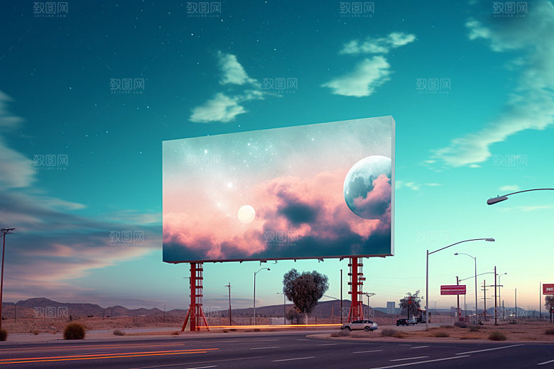 公路广告牌喷绘高清样机