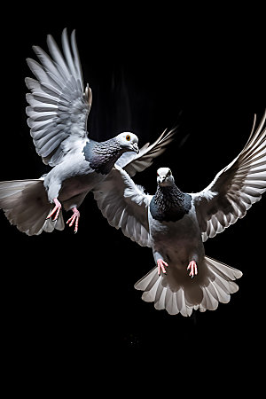 白鸽鸟类鸽子摄影图