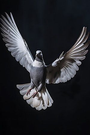 白鸽鸟类高清摄影图