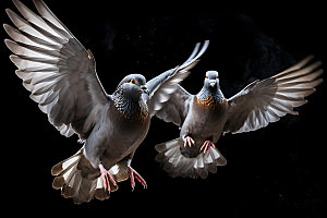 白鸽鸟类和平象征摄影图