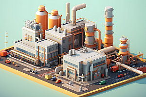 工厂工业园区工业生产模型