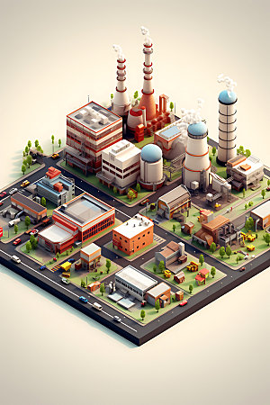 工厂立体工业园区模型