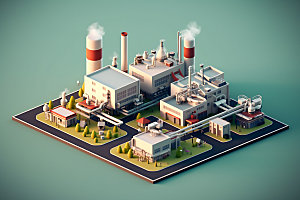 工厂工业园区厂区模型