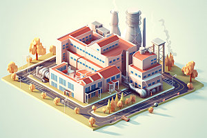 工厂2.5D厂区模型