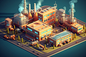 工厂厂房厂区模型