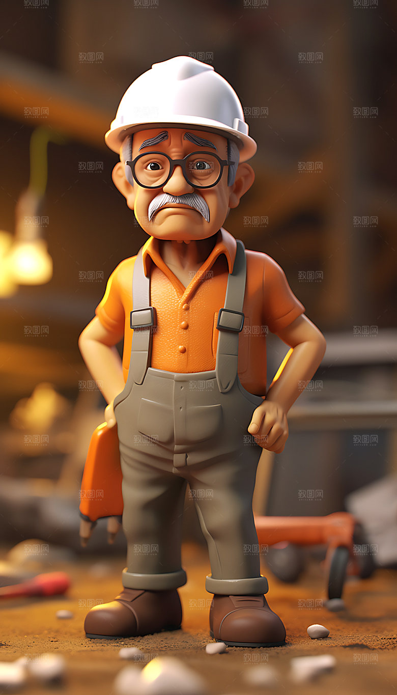 工程师3D立体人物模型