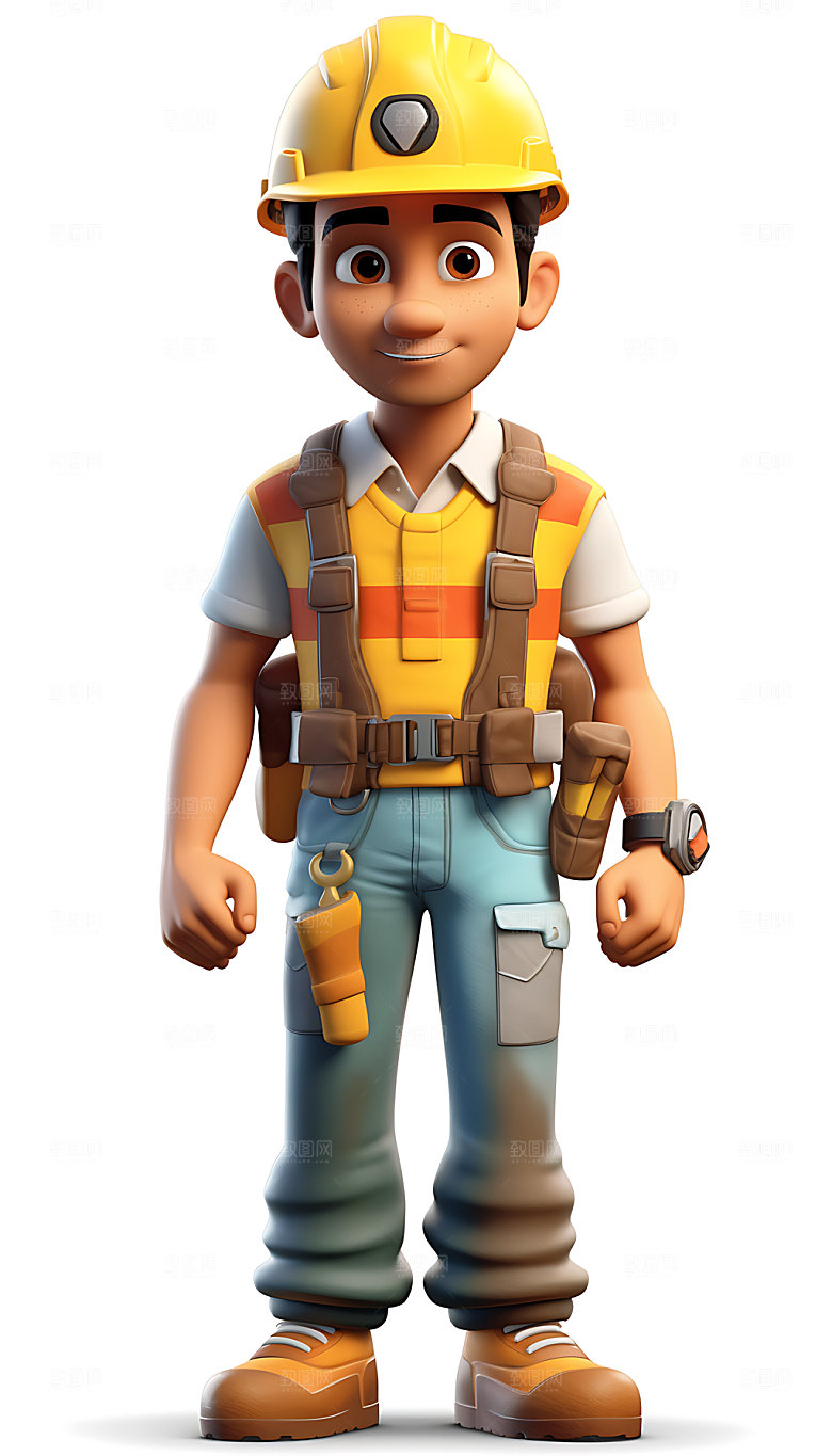 工程师卡通3D人物模型