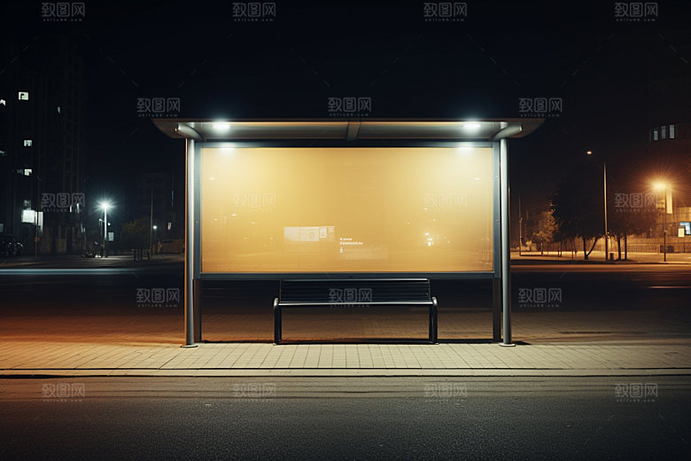 站台灯箱高清路边广告样机