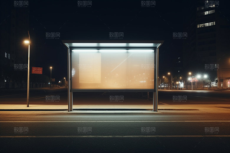 站台灯箱灯箱广告公交车站广告样机