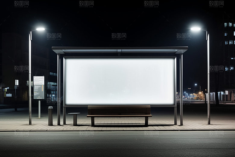 站台灯箱模型展示样机