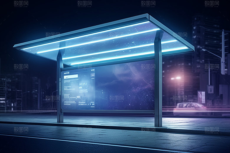 站台灯箱路边广告高清样机