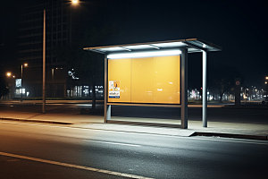 站台灯箱展示公交车站广告样机
