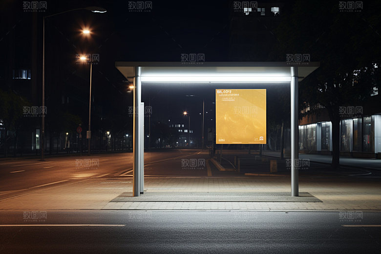 站台灯箱灯箱广告路边广告样机