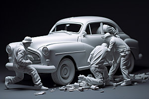 车辆维修3D汽车生产白模