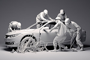 车辆维修3D修车白模