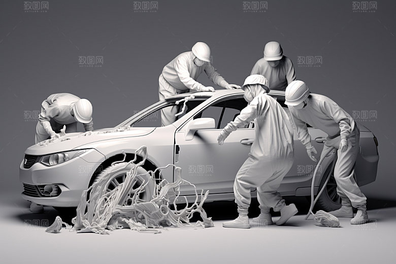 车辆维修3D修车白模