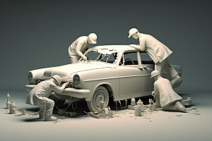 车辆维修制造汽车生产白模