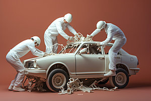 车辆维修制造立体白模