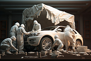车辆维修3D制造白模