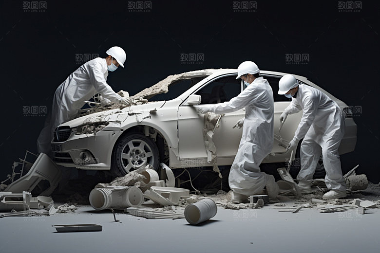 车辆维修立体车间白模
