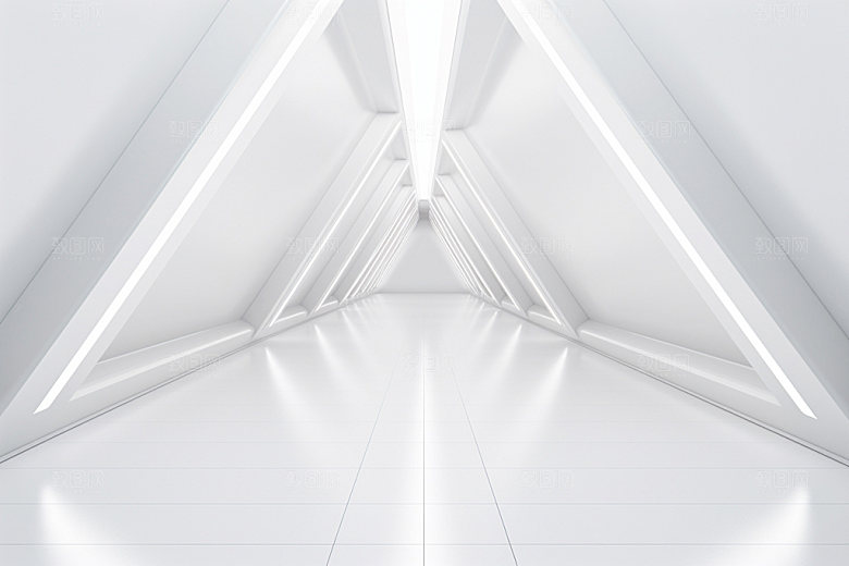 建筑空间简约几何背景图
