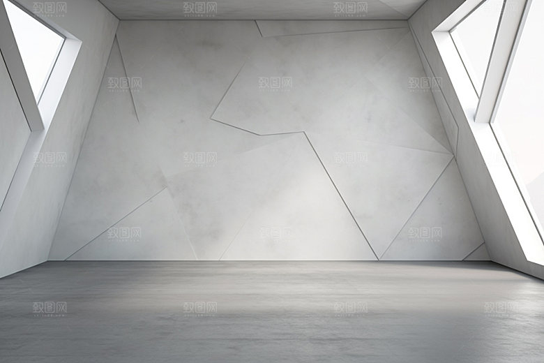 建筑空间简约几何背景图