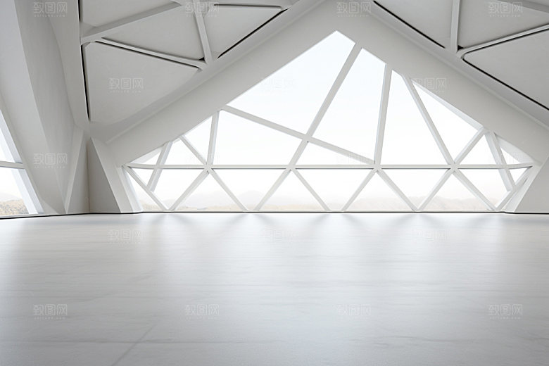 建筑空间透视几何背景图