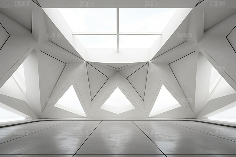 建筑空间质感几何背景图