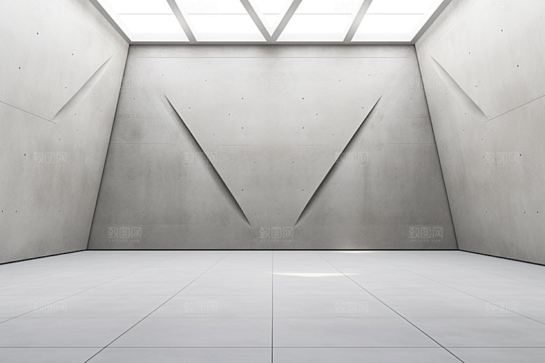 建筑空间质感白色背景图