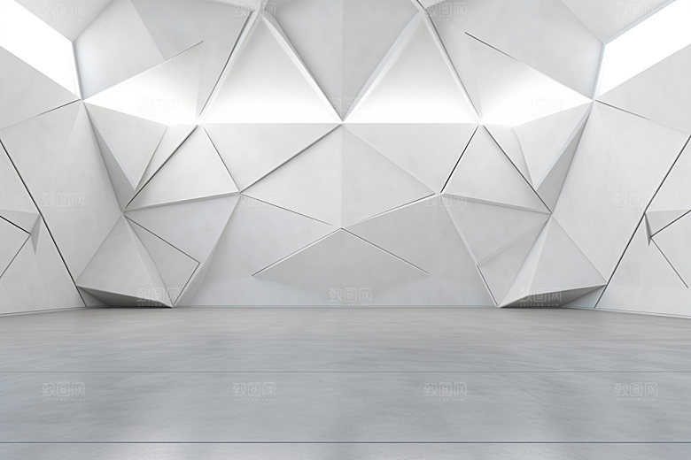 建筑空间3D质感背景图