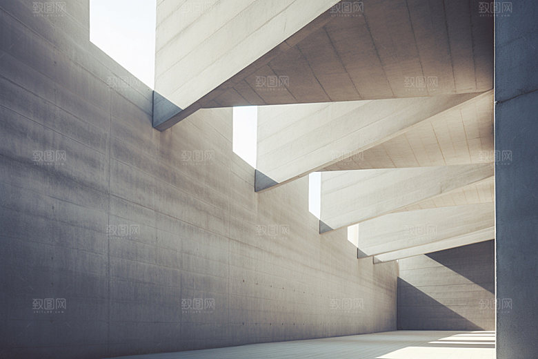 建筑空间几何3D背景图