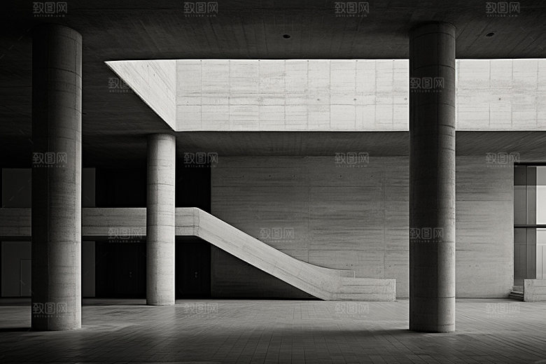 建筑空间简约工业感背景图