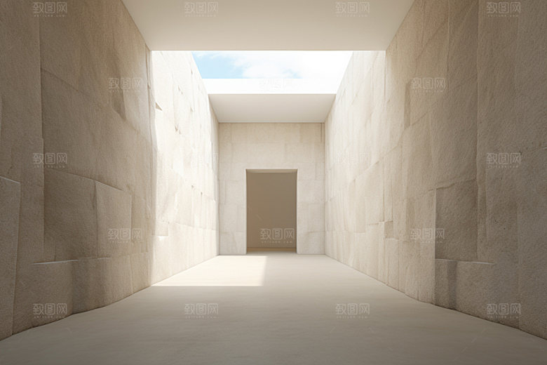 建筑空间质感白色背景图