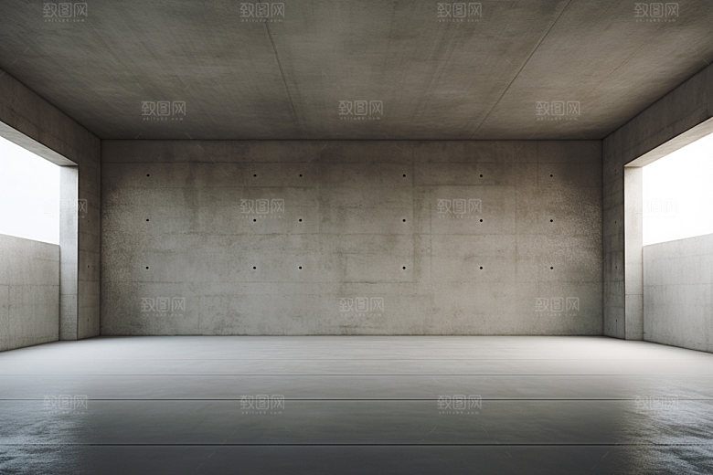 建筑空间白色透视背景图
