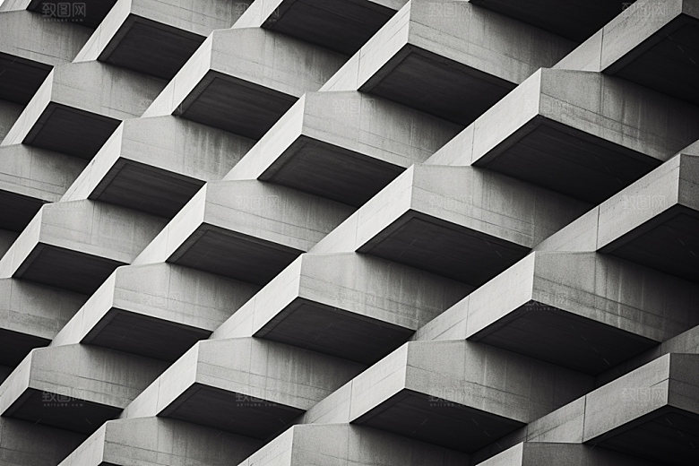建筑空间工业感透视背景图