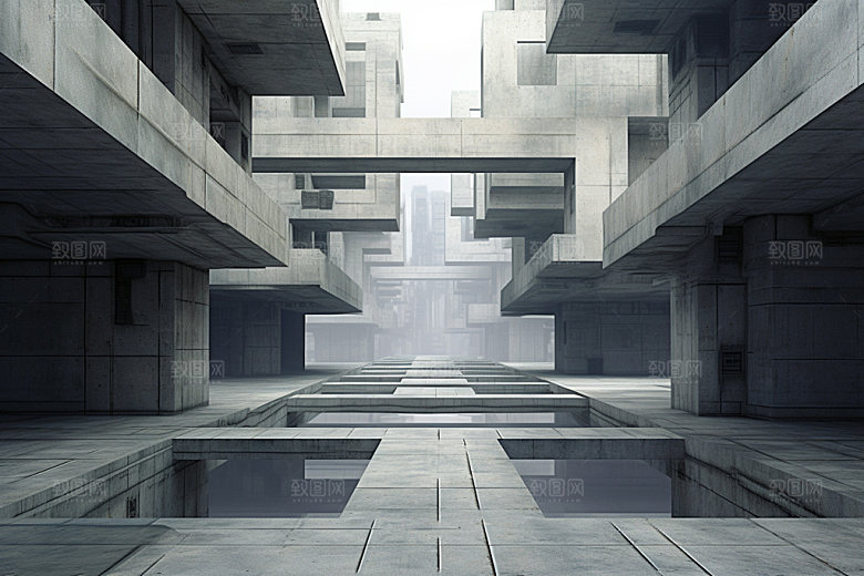 建筑空间质感简约背景图