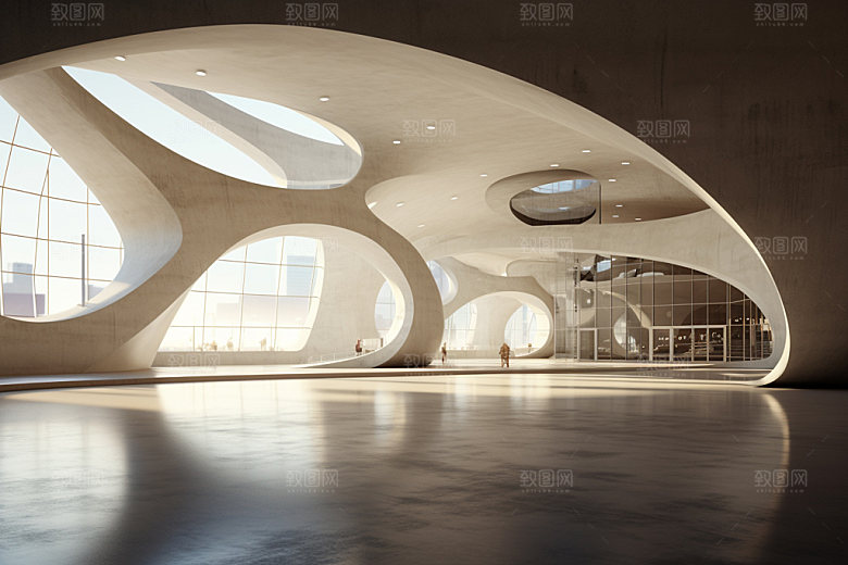 建筑空间工业感大气背景图