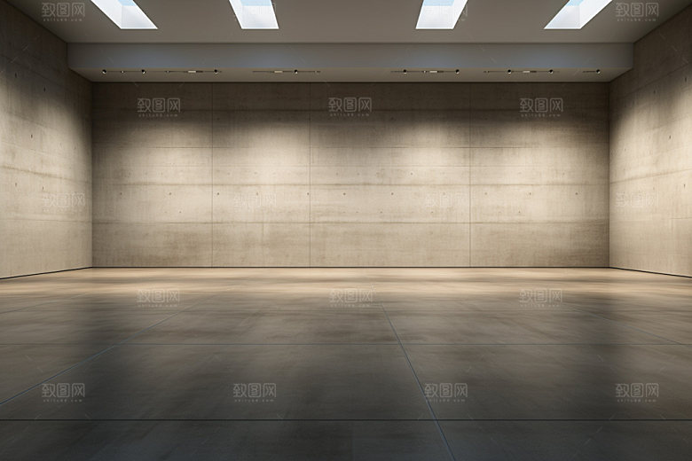 建筑空间3D几何背景图