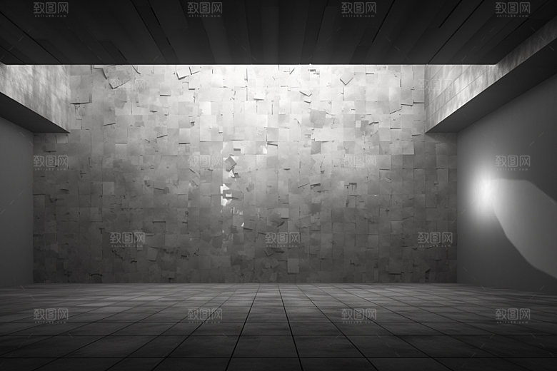 建筑空间白色透视背景图