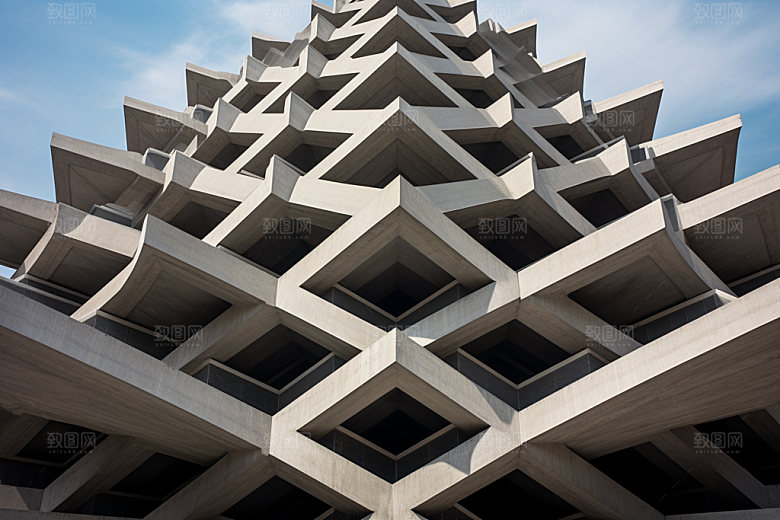建筑空间3D工业感背景图