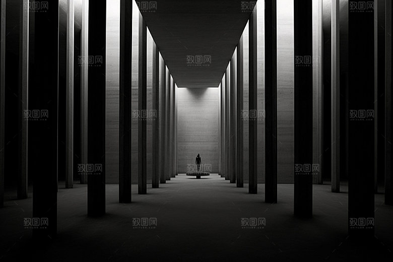 建筑空间透视质感背景图