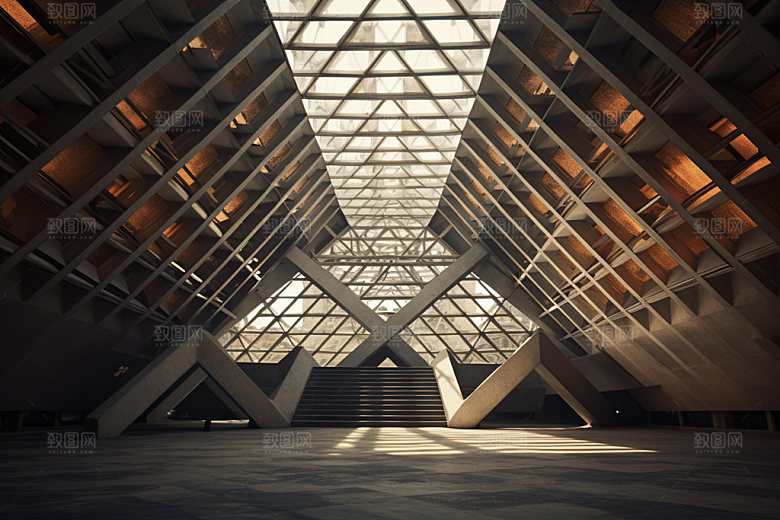 建筑空间工业感简约背景图